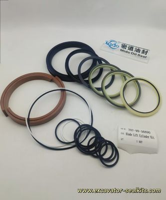 Kit completo de vedação de reparo da série Pro para kit de vedação de cilindro hidráulico de elevação de lâmina 707-99-56690 - Inclui todas as vedações e juntas